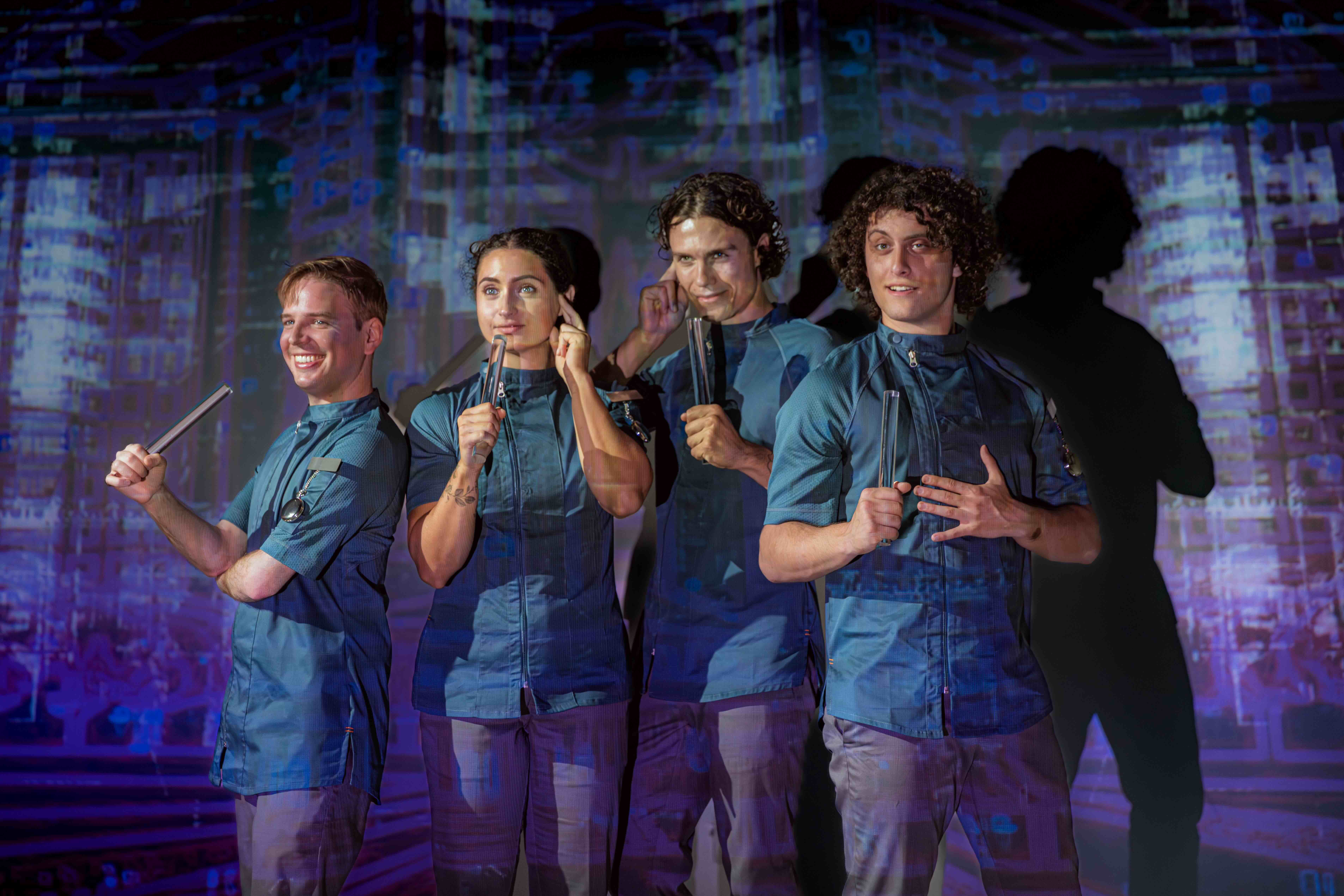  John Teresi, Rachel Fink, Crosby Lloyd and Nathan Reder as the One State Media. 