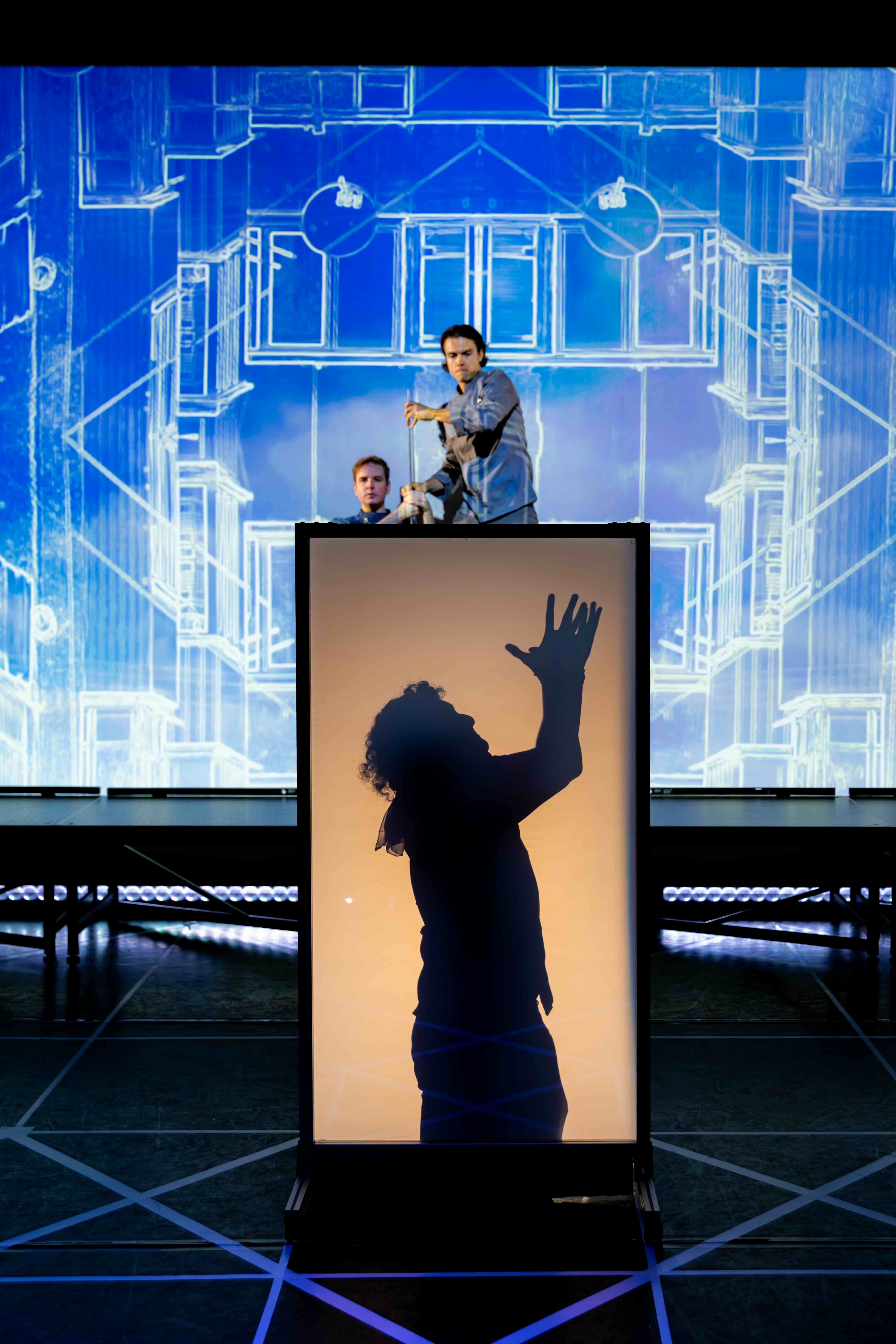  John Teresi, Crosby Lloyd as the Benefactor and Nathan Reder as Criminal Poet. 